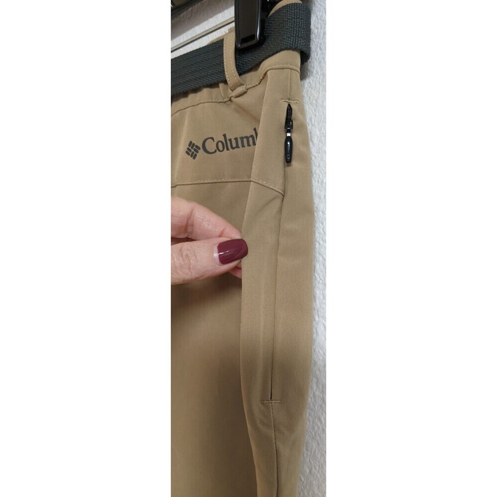 NEW~Kid's COLUMBIA OMNI-SHIELD Nylon Stretch Khaki Belted Long Pants Youths LG - Picture 10 of 13
